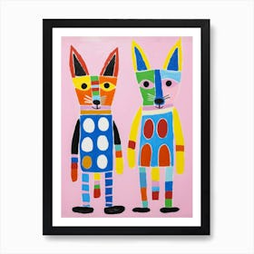 Colourful Kids Animal Art Jackal 2 Art Print