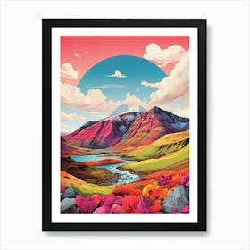 Ben Vorlich Scotland Colourful Mountain Illustration 1 Art Print