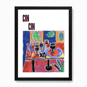 Cin Cin Poster Table With Wine Matisse Style 5 Art Print