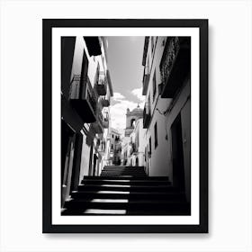 Malaga, Spain, Mediterranean Black And White Photography Analogue 3 Art Print