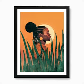 Woman In The Grass Art Print