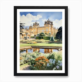 Blenheim Palace Gardens Uk Watercolour 1 Art Print