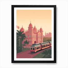 Mumbai India Travel Illustration 2 Art Print