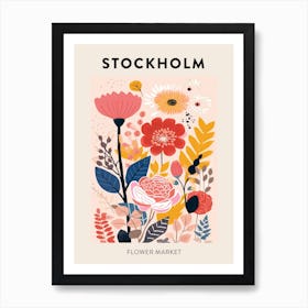 Flower Market Poster Stockholm Sweden 2 Art Print