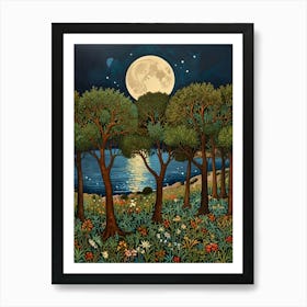 William Morris Moonlight In The Woods 3 Art Print