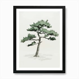 Pine Tree Pixel Illustration 2 Art Print