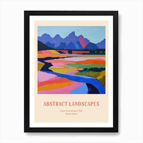 Colourful Abstract Grand Teton National Park Usa 7 Poster Art Print
