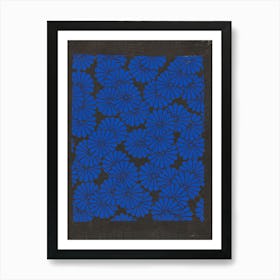 Blue Dahlias Art Print