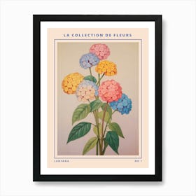 Lantana French Flower Botanical Poster Art Print