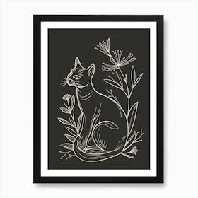 Sokoke Cat Minimalist Illustration 3 Art Print