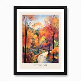 Autumn City Park Painting Central Park New York City 1 Poster Art Print