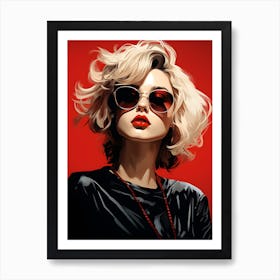 Mod Girl With Sunglasses Art Print