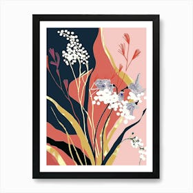 Colourful Flower Illustration Gypsophila 4 Art Print