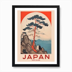 Sado Island, Visit Japan Vintage Travel Art 3 Art Print