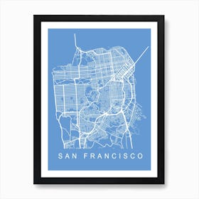 San Francisco Map Blueprint Art Print