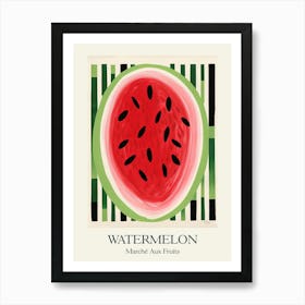 Marche Aux Fruits Watermelon Fruit Summer Illustration 3 Art Print