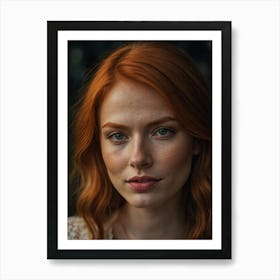 Portrait Of A Woman With Red Hair 2 Art Print