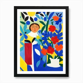 Woman In A Garden 1 Art Print