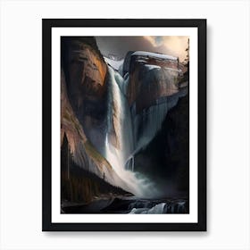 Takakkaw Falls, Canada Realistic Photograph (2) Art Print