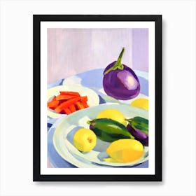 Chinese Eggplant Tablescape vegetable Art Print