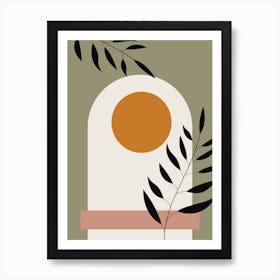 Boho Abstract Wall Art Print Scandi Botanical Terracota Beige Green Abstract B Art Print