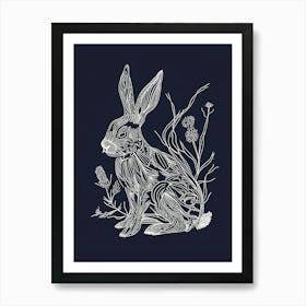 Harlequin Rabbit Minimalist Illustration 2 Art Print