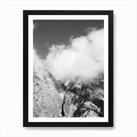 Hiking Through Mountains And Clouds Art Print