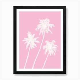 Palm Trees Pink Art Print