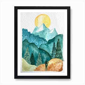 Blue Mountains Skyline Art Print