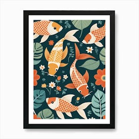 Floral Koi Fish Nursery Illustration (12) Art Print