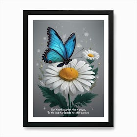 Butterfly On Daisy Art Print