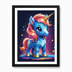 Unicorn Teddy Bear- Kids Art Print