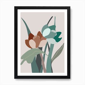 Flower Plant Leaves Foliage Art Print