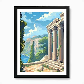 Greek Temple With Pillars Art Print