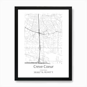 Creve Coeur,United States Minimalist Map 1 Art Print