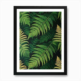 Pattern Poster Japanese Tassel Fern 1 Art Print