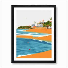 Galle Face Green Beach Colombo Sri Lanka Midcentury Art Print