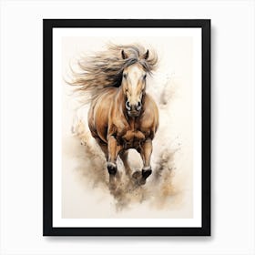 A Horse Painting In The Style Of Blending 3 Art Print