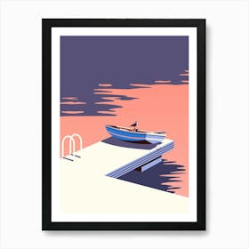 Boat On The Dock Art Print