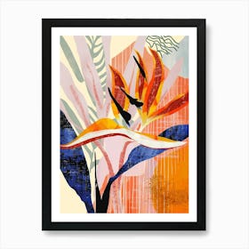 Colourful Flower Illustration Bird Of Paradise 4 Art Print