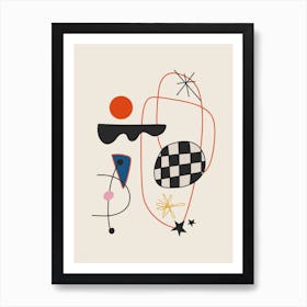 Mirò Inspired Abstract Eclectic Art 4 Art Print