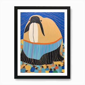 Maximalist Animal Painting Walrus Art Print