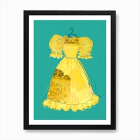 Vintage Yellow Dress Art Print