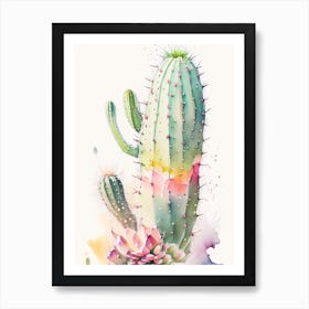 Ladyfinger Cactus Storybook Watercolours 3 Art Print