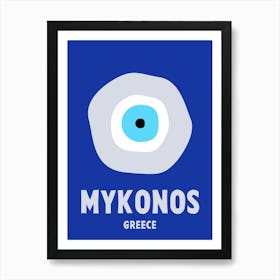 Mykonos, Greece, Graphic Style Poster 1 Art Print