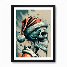 Santa Claus Skull 1 Art Print