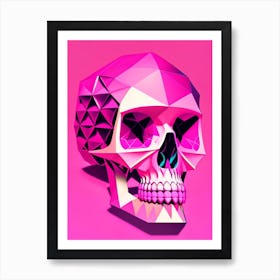 Skull With Geometric Designs 3 Pink Pop Art Art Print