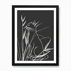 Manx Cat Minimalist Illustration 4 Art Print