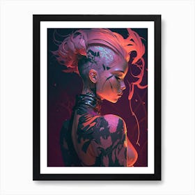 Cyberpunk Girl Art Print