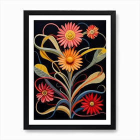 Gaillardia 3 Hilma Af Klint Inspired Flower Illustration Art Print